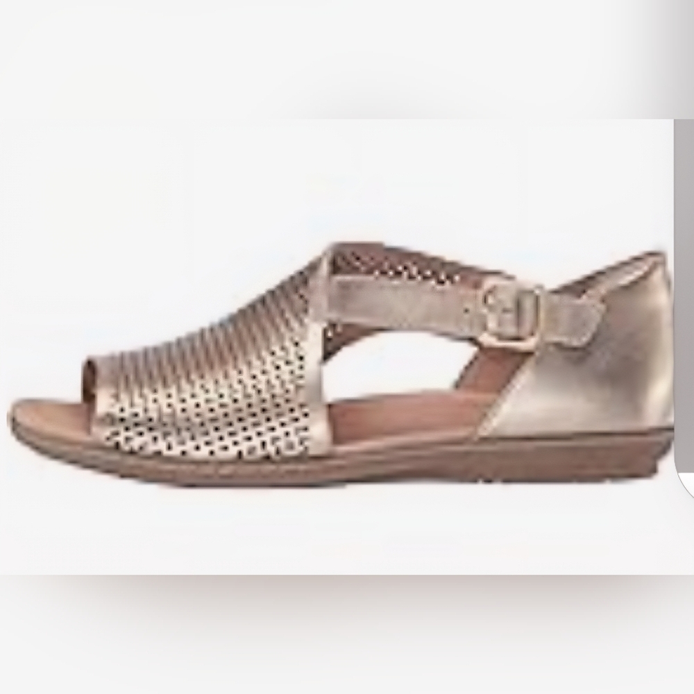 EARTH Ballston Gold Sandal Argon Metallic Calf 10 - Picture 5 of 5